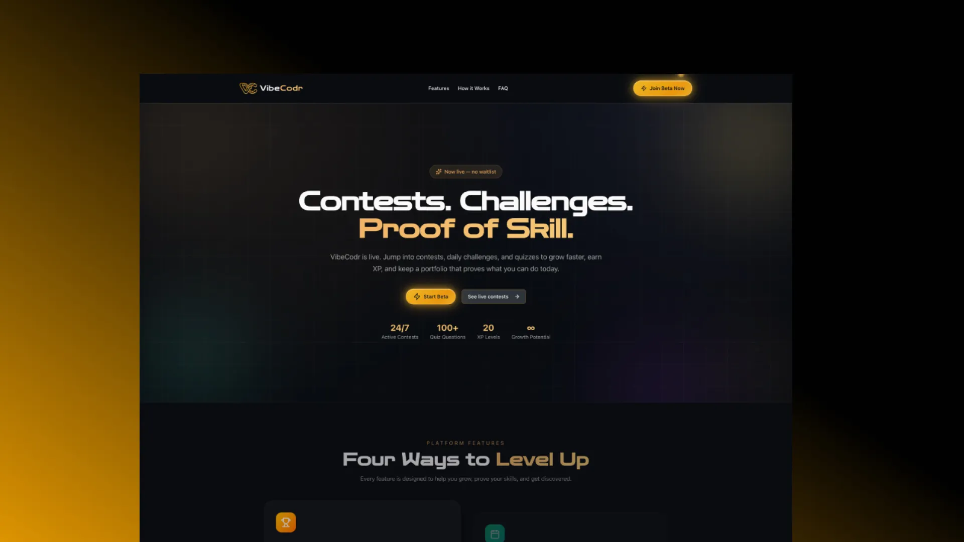 VibeCodr — Gamified Developer Contest & Challenge Platform